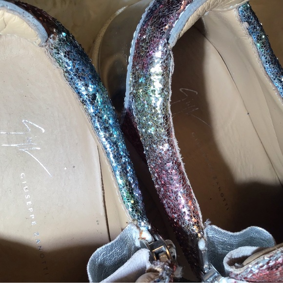 Giuseppe zanotti sparkle lace up sneakers size 9 - Picture 6 of 8